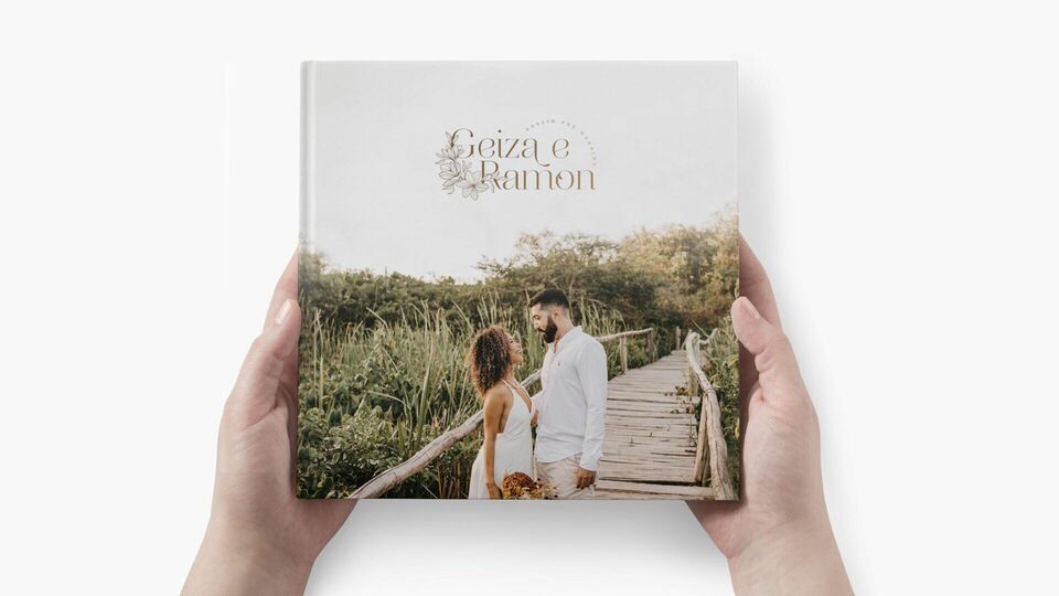 Design de álbum de ensaio pre wedding | Geiza e Ramon